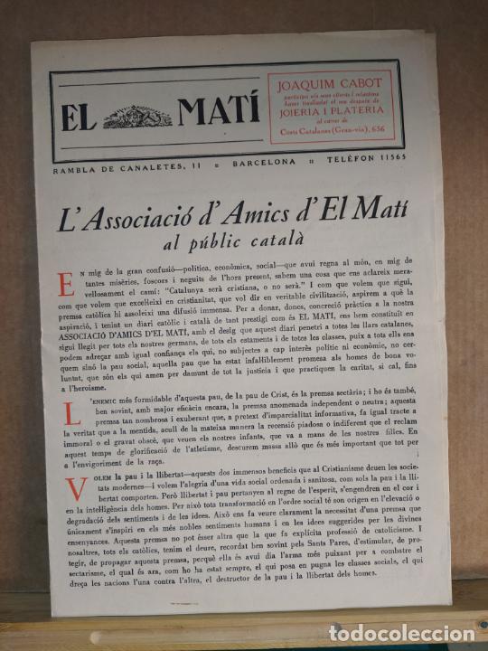 Collectionnisme Papier divers: EL MATI-PUBLICIDAD ANTIGUA-VER FOTOS-(K-10.412)