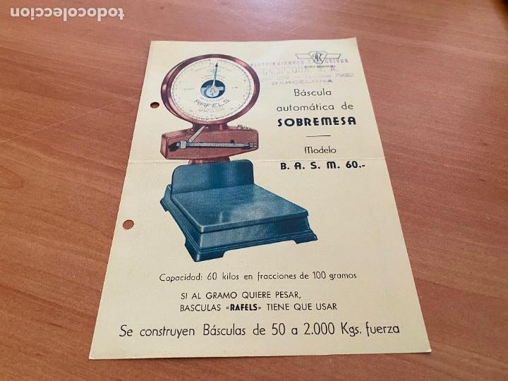 Otros Art&iacute;culos de Coleccionismo en Papel: HOJA PUBLICIDAD BASCULA RAFELS BARCELONA (COIB119)