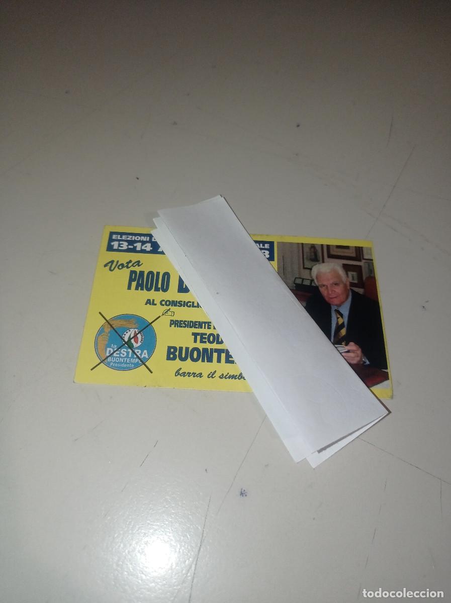 Collectionnisme Papier divers: TARJETA ELECCIONES ITALIA 2008 FIAMMA TRICOLORE PAOLO D'AGAPITI REF. UR MES 5