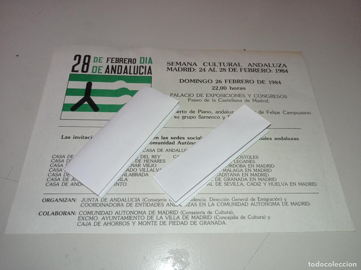 Collectionnisme Papier divers: FLYER SEMANA CULTURAL ANDALUZA FEBRERO DE 1994 MADRID REF. UR MES 5