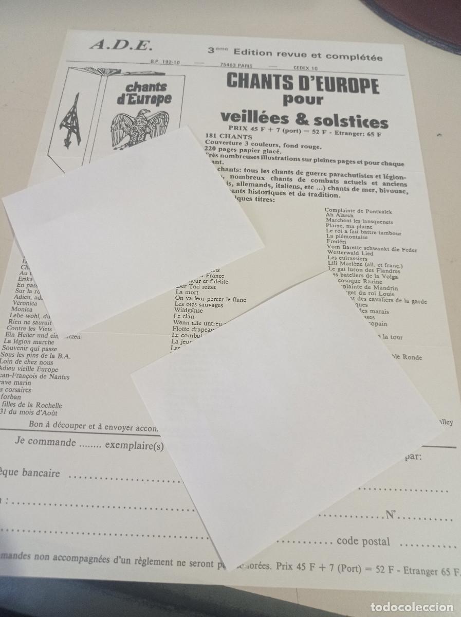 Altri oggetti di carta: HOJA PEDIDO LIBRO CHATS D'EUROPE POUR VEILL&Eacute;ES & SOLSTICES, EN FRANC&Eacute;S REF. UR MES 4