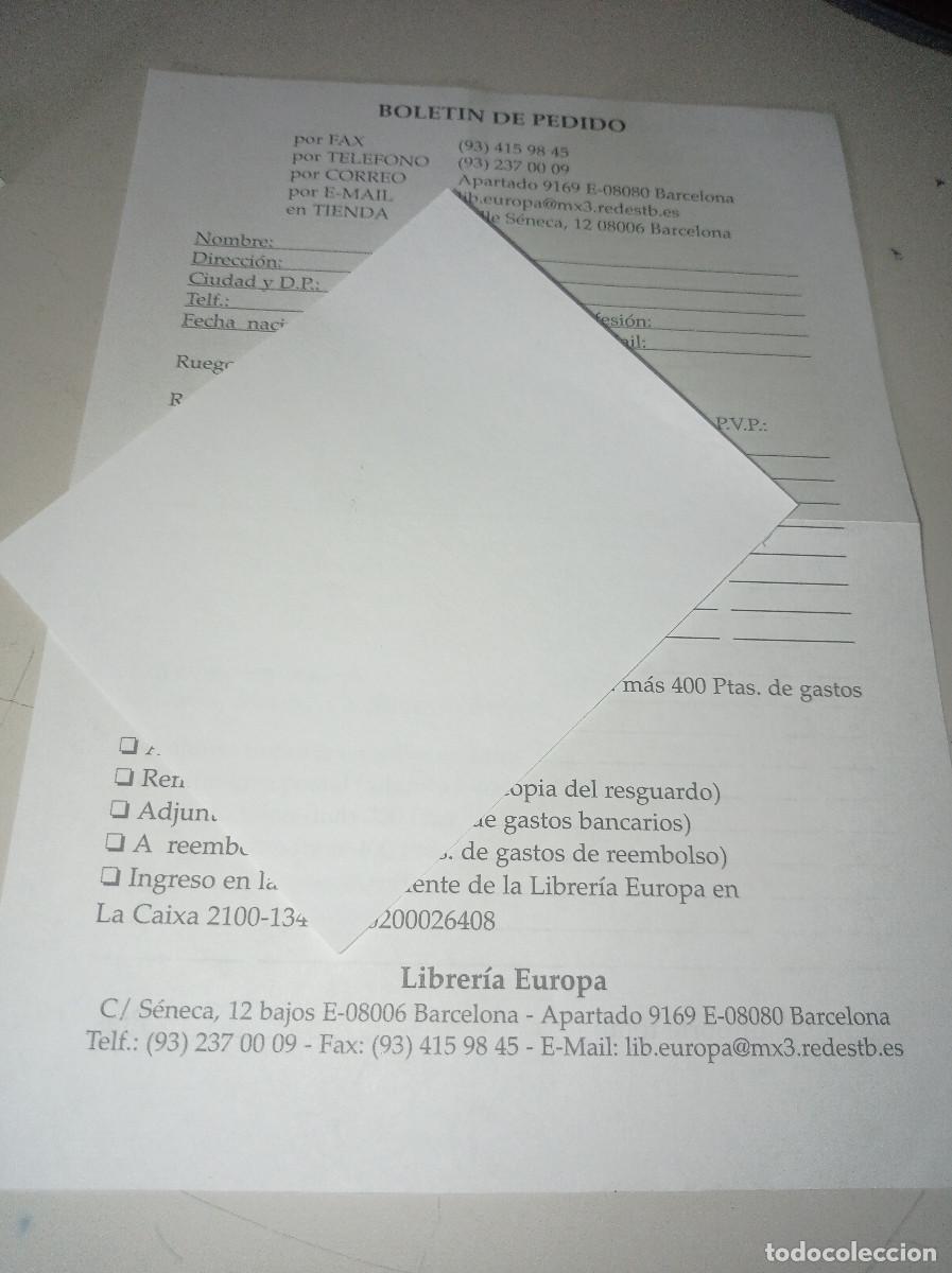 Paper Collecting Others: BOLET&Iacute;N DE PEDIDO LIBRER&Iacute;A EUROPA, TAMA&Ntilde;O D-A-5 REF. UR MES 4