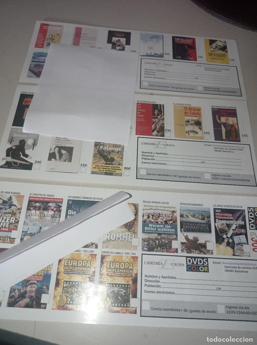 Otros Art&iacute;culos de Coleccionismo en Papel: LOTE 3 BOLET&Iacute;NES DE PEDIDO LIBRER&Iacute;A EUROPA, 10 X 21. LIBROS Y DVD REF. UR MES 4