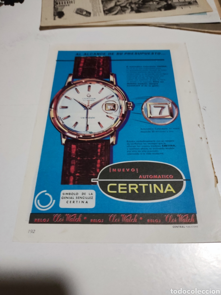 Otros Art&iacute;culos de Coleccionismo en Papel: Recorte publicidad reloj zenith y Certina