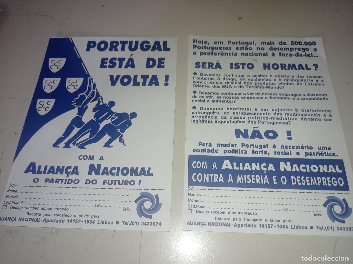 Paper Collecting Others: LOTE 2 FLYER ALIAN&Ccedil;A NACIONAL, PORTUGAL TAMA&Ntilde;O OCTAVILLA REF. UR MES 4