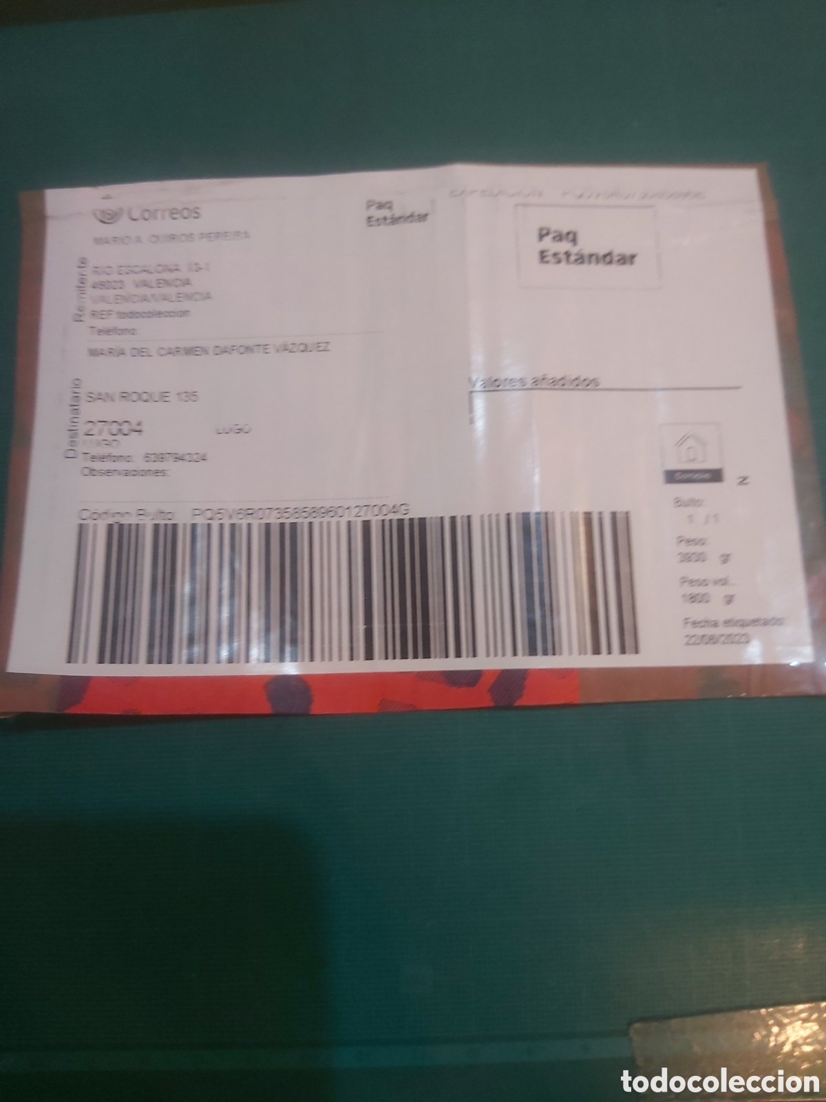 Paper Collecting Others: Correos env&iacute;os Valencia/Lugo paq est&aacute;ndar 2023