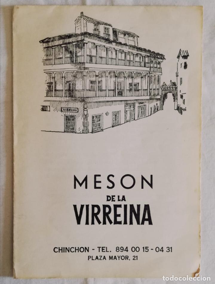 Altri oggetti di carta: MES&Oacute;N DE LA VIRREINA DE CHINCH&Oacute;N (1986)ANTIGUA CARTA Y MEN&Uacute; DEL RESTAURANTE.