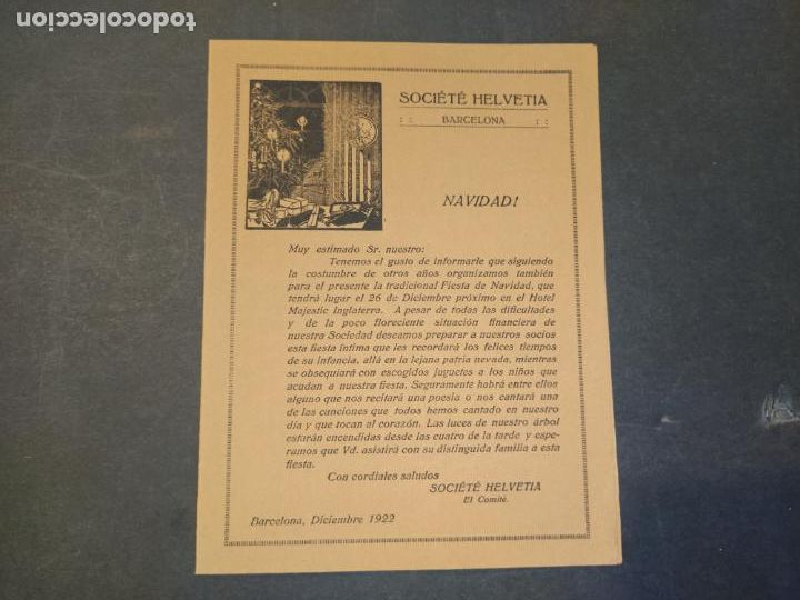 Otros Art&iacute;culos de Coleccionismo en Papel: BARCELONA-SOCIETE HELVETIA-NAVIDAD 1922-PUBLICIDAD ANTIGUA-VER FOTOS-(K-10.583)
