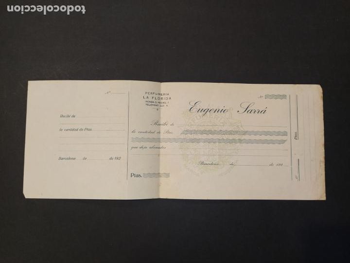 Otros Art&iacute;culos de Coleccionismo en Papel: BARCELONA-PERFUMERIA LA FLORIDA EUGENIO SARRA-DOCUMENTO A&Ntilde;OS 20-VER FOTOS-(K-10.610)