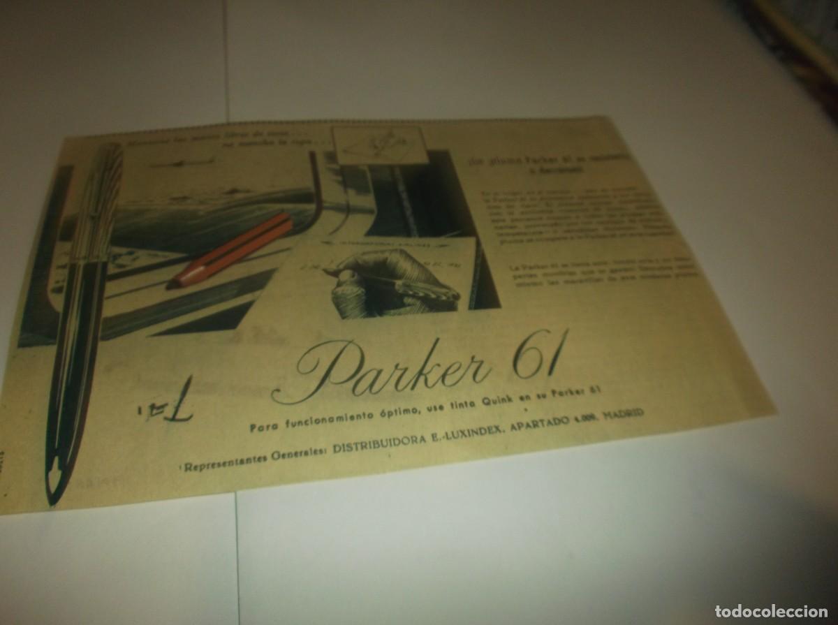 Otros Art&iacute;culos de Coleccionismo en Papel: RECORTE PUBLI.A&Ntilde;O 1959.- PLUMA ESTILOGR&Aacute;FICA PARKER 61 - &iexcl; ES RESISTENTE A DERRAMES !