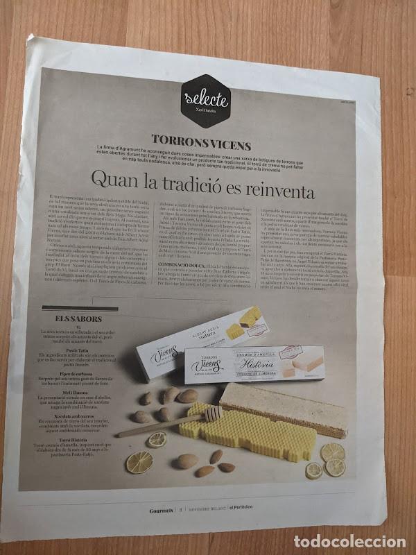 Collectionnisme Papier divers: ANUNCIO PERI&Oacute;DICO TORRONS VICENS