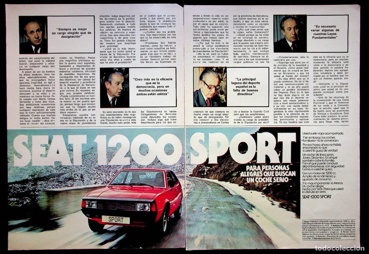Otros art&iacute;culos de coleccionismo en papel: PUBLICIDAD. SEAT 1200 SPORT. 1976.