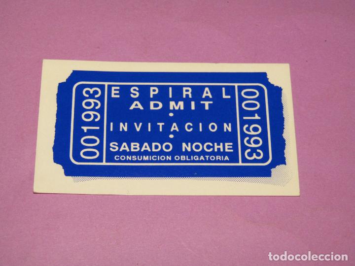 Otros Art&iacute;culos de Coleccionismo en Papel: Antigua Invitaci&oacute;n FLYER de Disco ESPIRAL en La ELIANA - Ruta del Bacalao - A&ntilde;o 1990s.