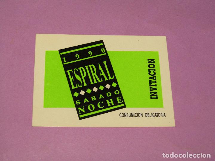 Otros Art&iacute;culos de Coleccionismo en Papel: Antigua Invitaci&oacute;n FLYER de Disco ESPIRAL en La ELIANA - Ruta del Bacalao - A&ntilde;o 1990s.