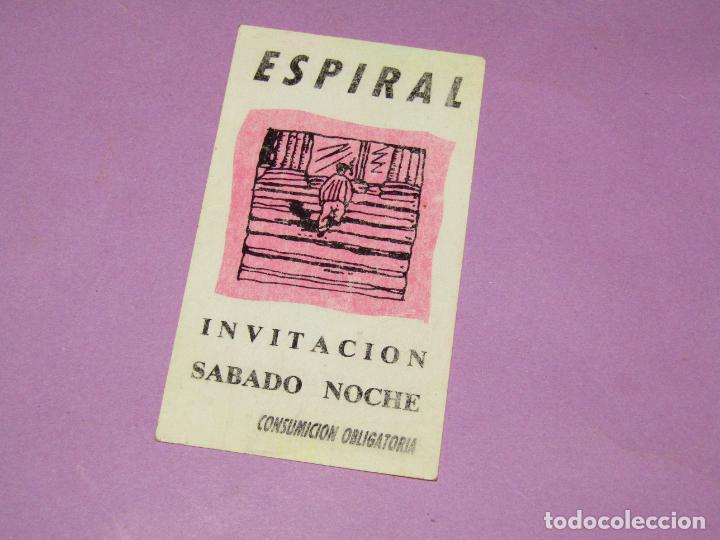 Otros Art&iacute;culos de Coleccionismo en Papel: Antigua Invitaci&oacute;n FLYER de Disco ESPIRAL en La ELIANA - Ruta del Bacalao - A&ntilde;o 1990s.
