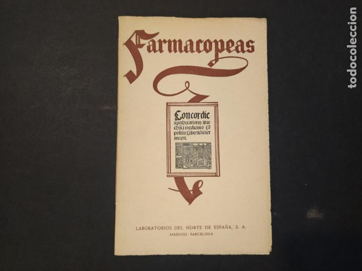 Otros Art&iacute;culos de Coleccionismo en Papel: FARMACIA-FARMACOPEAS-LABORATORIOS DEL NORTE DE ESPA&Ntilde;A SA-MASNOU-VER FOTOS-(K-10.899)