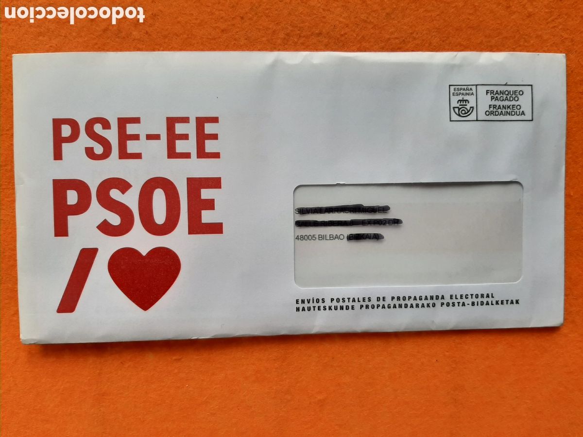 Otros Art&iacute;culos de Coleccionismo en Papel: PSE-PSOE - ELECCIONES GENERALES 23 J 2023 PROPAGANDA ELECTORAL - CONGRESO-SENADO BIZKAIA- SIN ABRIR