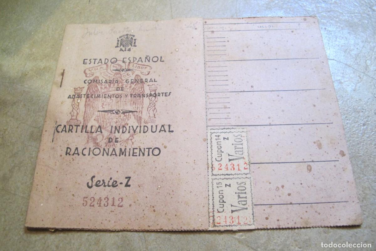 Otros Art&iacute;culos de Coleccionismo en Papel: CARTILLA INDIVIDUAL DE RACIONAMIENTO. SERIE Z ESTADO ESPA&Ntilde;OL