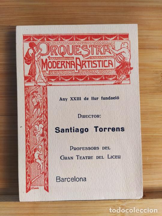Otros Art&iacute;culos de Coleccionismo en Papel: BARCELONA-ORQUESTRA MODERNA ARTISTICA-SANTIAGO TORRENS-LICEU-VER FOTOS-(K-10.942)