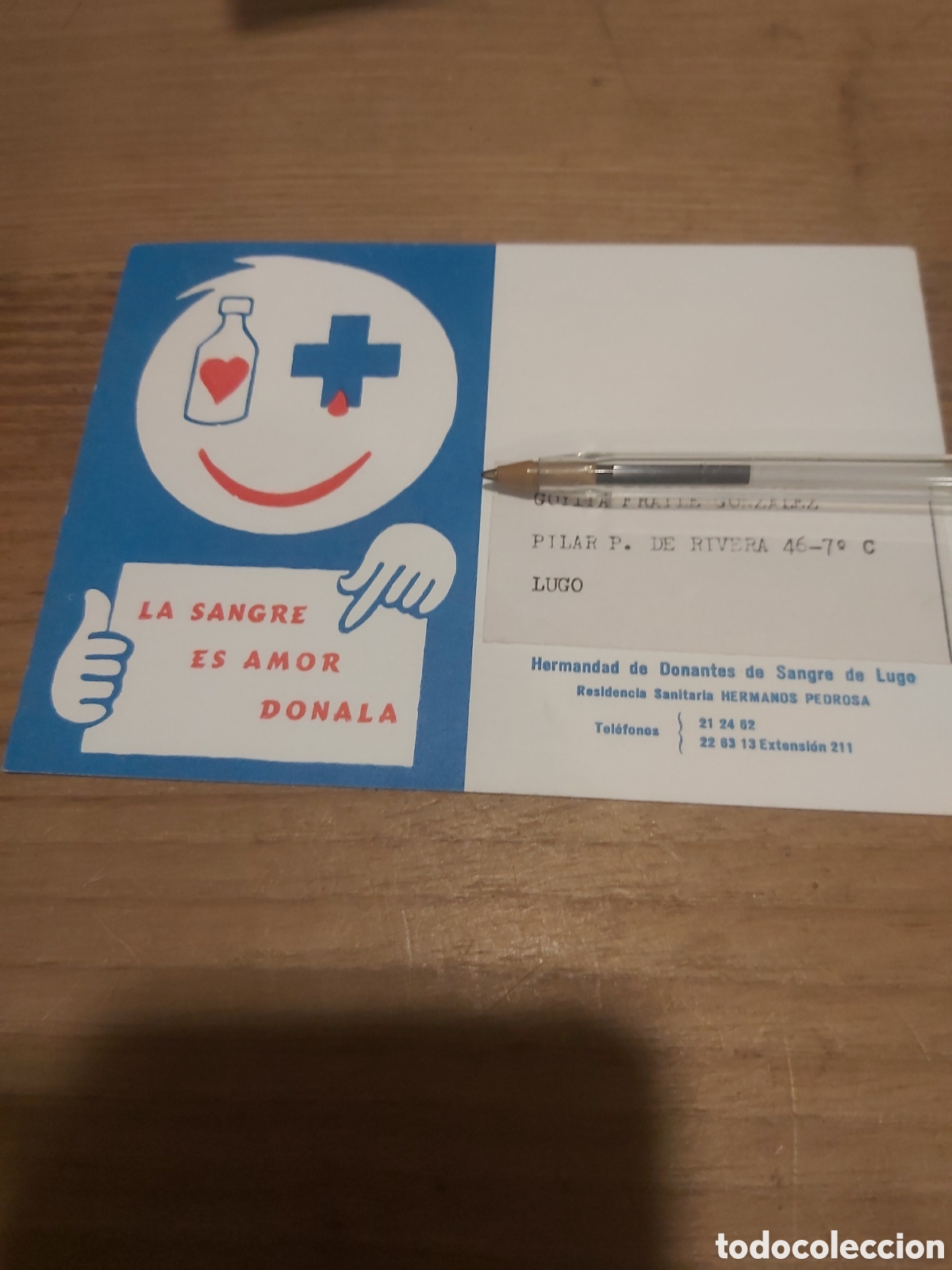 Collectionnisme Papier divers: Hermandad de donantes de Lugo residencia hermanos pedriza la sangre es amor donala navidade