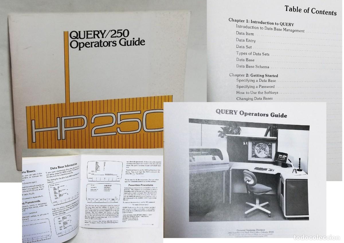 Otros art&iacute;culos de coleccionismo en papel: ANTIGUO MANUAL INSTRUCCIONES / OLD USER MANUA: QUERY 250 OPERATOS GUIDE HP 250 1979