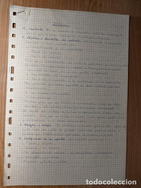 Collectionnisme Papier divers: APUNTES DERECHO LABORAL A&Ntilde;OS 80 (8 HOJAS)
