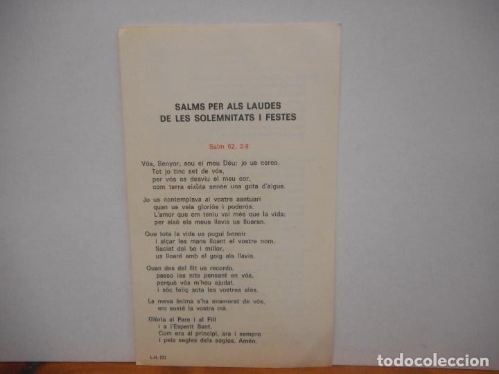 Collectionnisme Papier divers: SALMS PER ALS LAUDES DE LES SOLEMNITATS I FESTES.