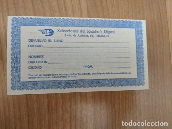 Collectionnisme Papier divers: DOCUMENTO DEVOLUCI&Oacute;N LIBRO READER'S DIGEST