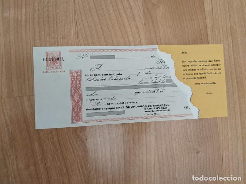Sammelleidenschaft Andere Papierartikel: FACSIMIL LETRADE CAMBIO PROCEDENTE ESTUDIOS ESCOLARES CONTABILIDAD A&Ntilde;OS 70