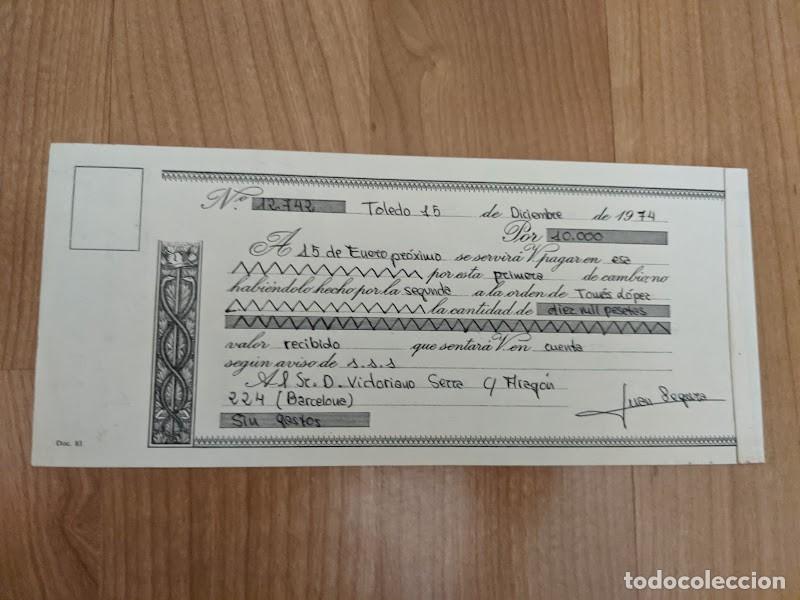 Sammelleidenschaft Andere Papierartikel: FACSIMIL LETRA DE CAMBIO PROCEDENTE ESTUDIOS ESCOLARES CONTABILIDAD A&Ntilde;OS 70