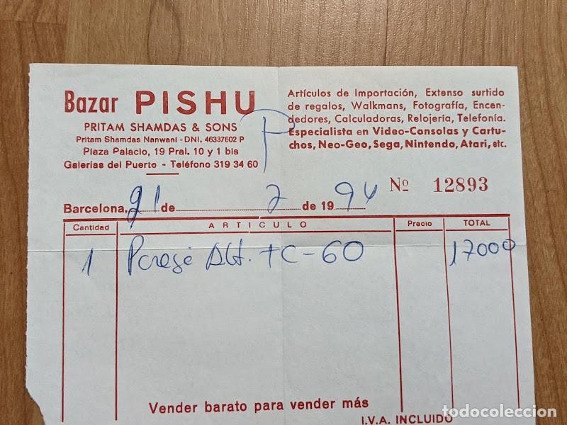 Sammelleidenschaft Andere Papierartikel: RECIBO BAZAR PISHU 1994