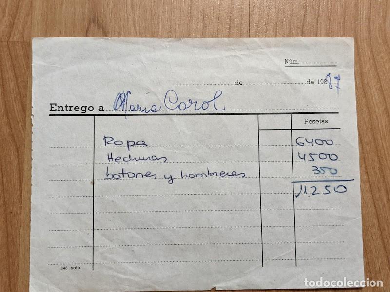 Sammelleidenschaft Andere Papierartikel: RECIBO MODISTA 1987