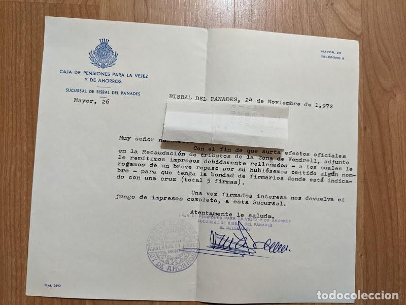 Sammelleidenschaft Andere Papierartikel: CARTA CAJA DE PENSIONES 1972