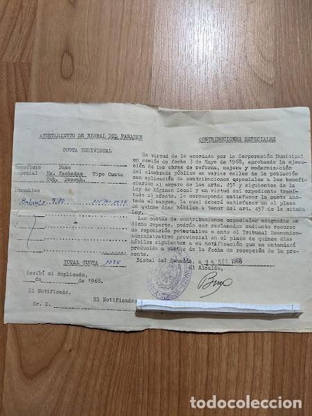 Sammelleidenschaft Andere Papierartikel: RECIBO AYUNT. LA BISBAL DEL PENED&Egrave;S 1968