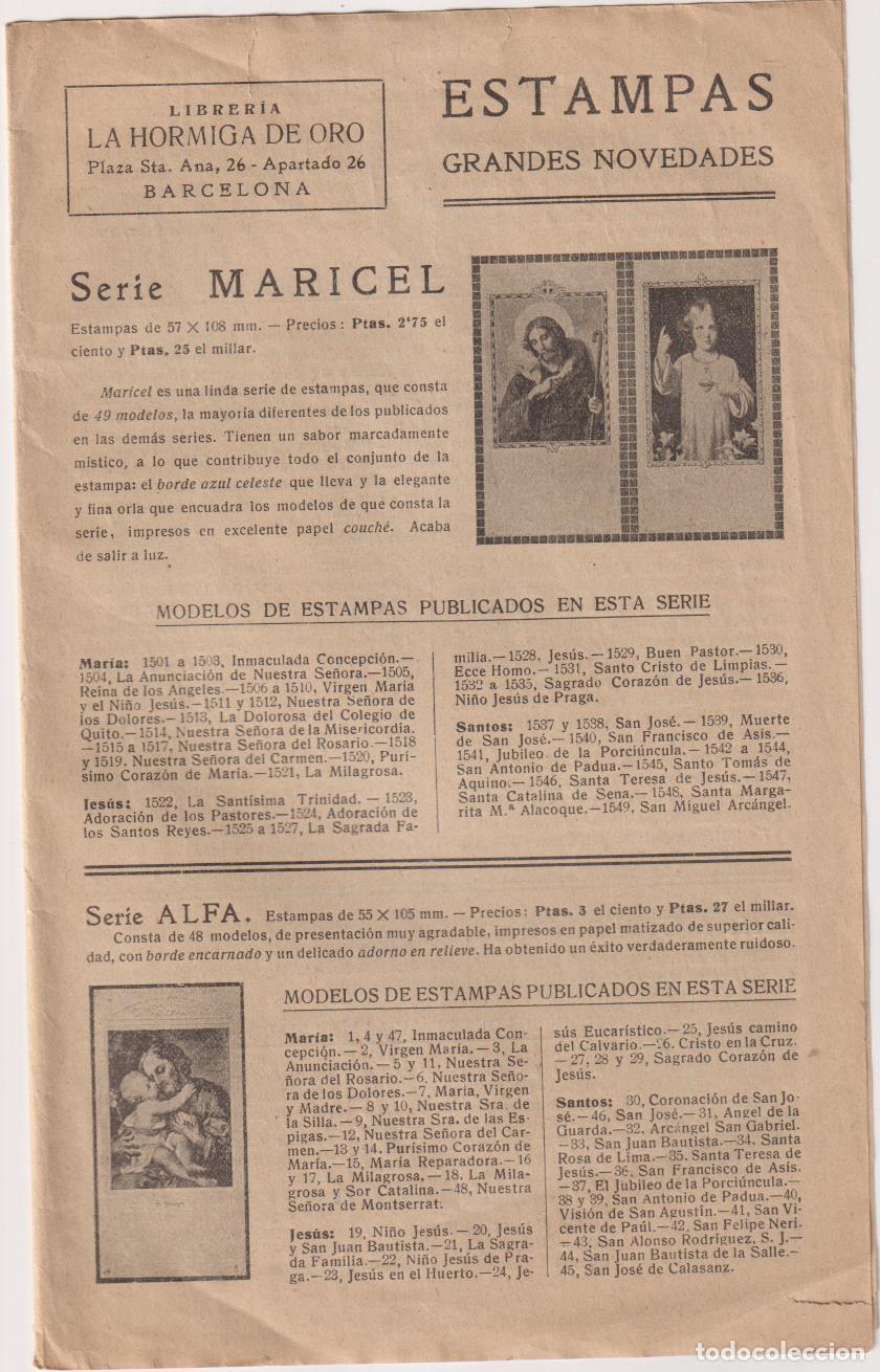 Collectionnisme Papier divers: Librer&iacute;a La Hormiga de Oro. Cat&aacute;logo Folleto. Estampas, Grandes Novedades (1920)