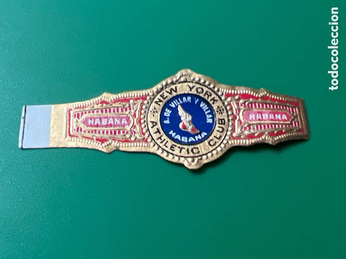 Paper Collecting Others: V2584. VITOLA HABANA NEW YORK ATHLETIC CLUB A DE VILLAR Y VILLAR BAUCHBINDEN SIGAREN BANDEN