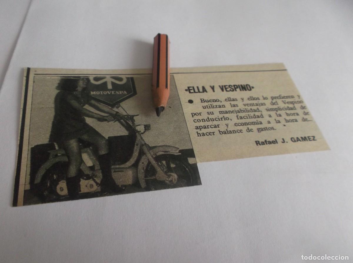 Otros Art&iacute;culos de Coleccionismo en Papel: RECORTE PUBLICIDAD A&Ntilde;O 1971- MOTO VESPA- MOTO VESPINO