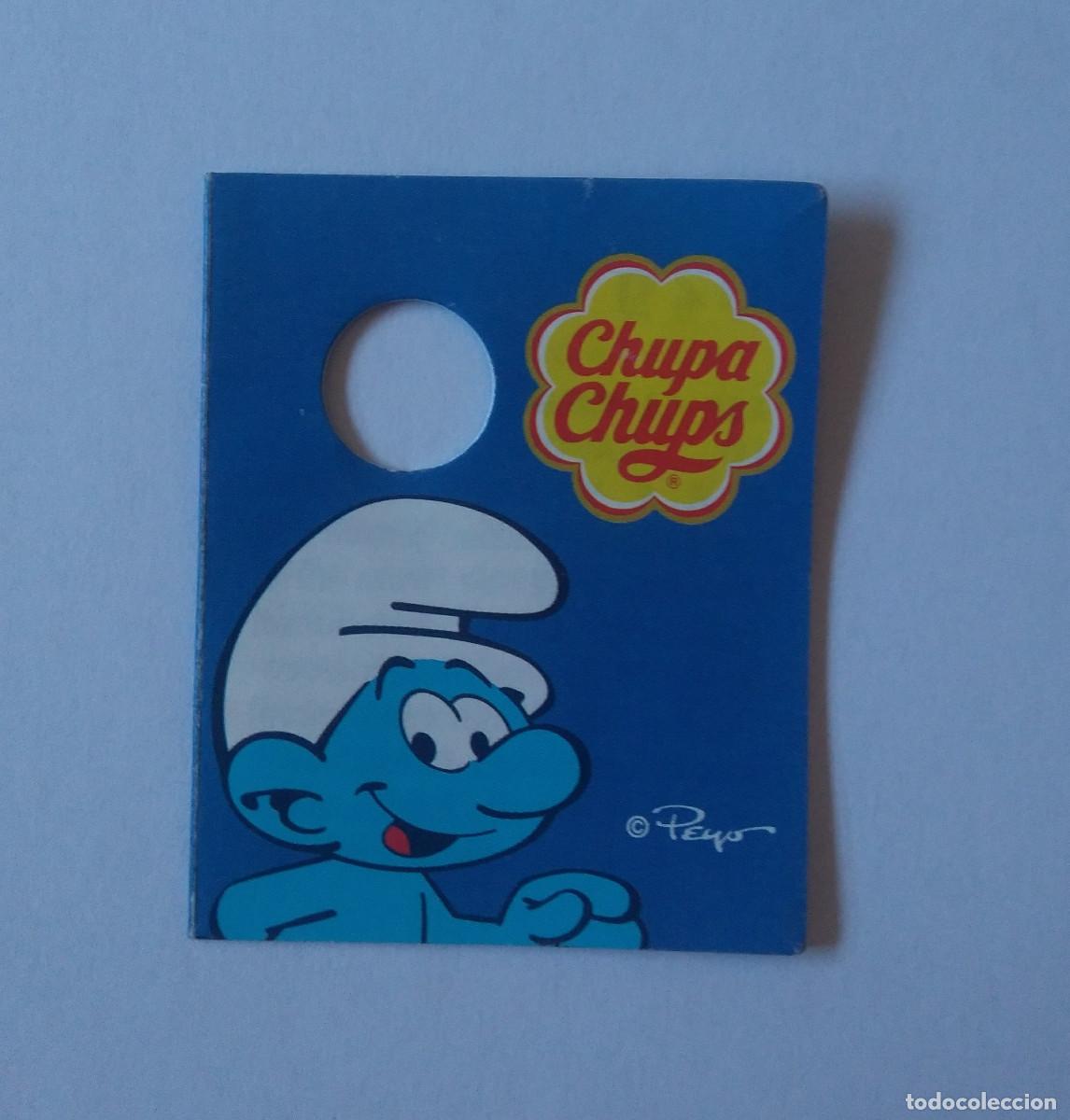 Otros Art&iacute;culos de Coleccionismo en Papel: chupa chups pitufos folleto etiqueta promocional de figuras smurfs peyo chuppa chupachups no bpz