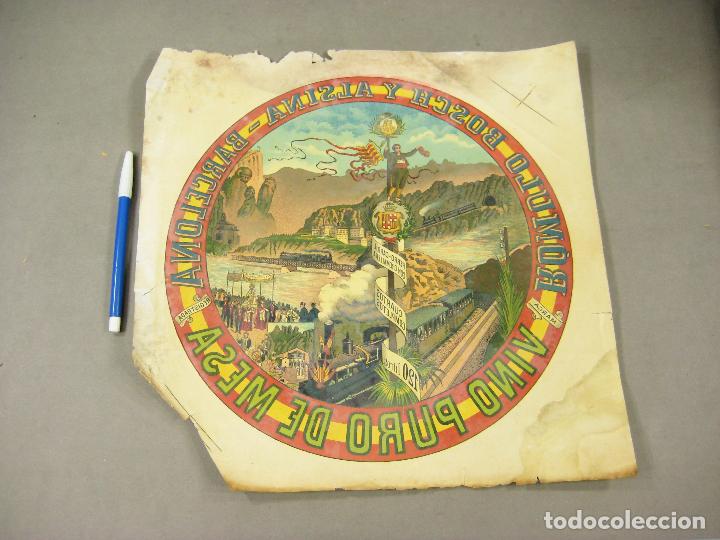 Otros Art&iacute;culos de Coleccionismo en Papel: CALCOMAN&Iacute;A LITOGRAFIADA DE GRAN TAMA&Ntilde;O DE VINO PURO DE MESA ROMULO BOSCH Y ALSINA. BARCELONA