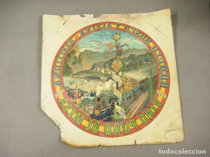 Otros Art&iacute;culos de Coleccionismo en Papel: CALCOMAN&Iacute;A LITOGRAFIADA DE GRAN TAMA&Ntilde;O DE VINO PURO DE MESA ROMULO BOSCH Y ALSINA. BARCELONA