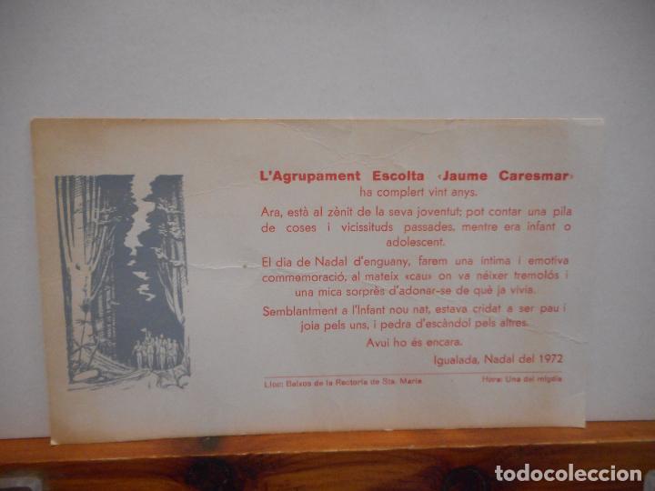 Collectionnisme Papier divers: L'AGRUPAMENT ESCOLTA JAUME CARESMAR. NADAL DEL 1972. MEDIDAS 19*11 CM