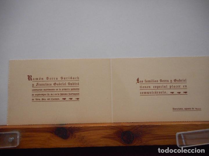 Collectionnisme Papier divers: TARJETA DE INVITACI&Oacute;N A LA BODA. D&Iacute;PTICO. MEDIDAS 15*9.5 CM