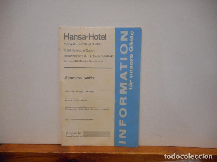 Collectionnisme Papier divers: HANSA-HOTEL.