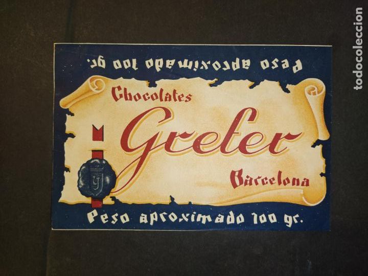 Outros artigos de papel: CHOCOLATES GREFER-BARCELONA-100 GR-ENVOLTORIO ANTIGUO ORIGINAL-VER FOTOS-(K-11.004)