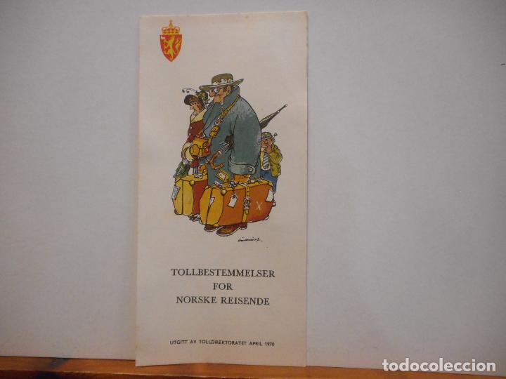 Collectionnisme Papier divers: TOLLBESTEMMELSER FOR NORSKE REISENDE, 1970