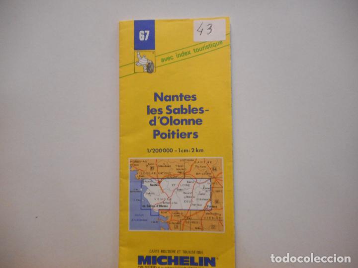 Collectionnisme Papier divers: NANTES LES SABLES-D'OLONNE POITIERS. MICHELIN. INDEX TOURISTIQUE.