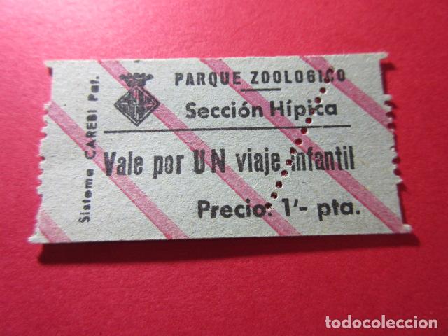 Otros art&iacute;culos de coleccionismo en papel: ENTRADA ZOO DE BARCELONA (REF: ZOO_01) CAREBI - VALE POR UN VIAJE INFANTIL SECCION HIPICA