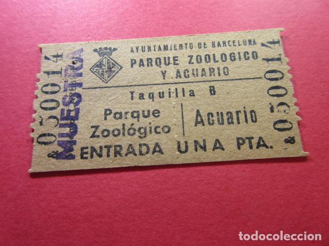 Otros art&iacute;culos de coleccionismo en papel: ENTRADA ZOO DE BARCELONA (REF: ZOO_01) CAREBI - PARQUE ZOOLOGICO ACUARIO - SELLO MUESTRA TRASERA