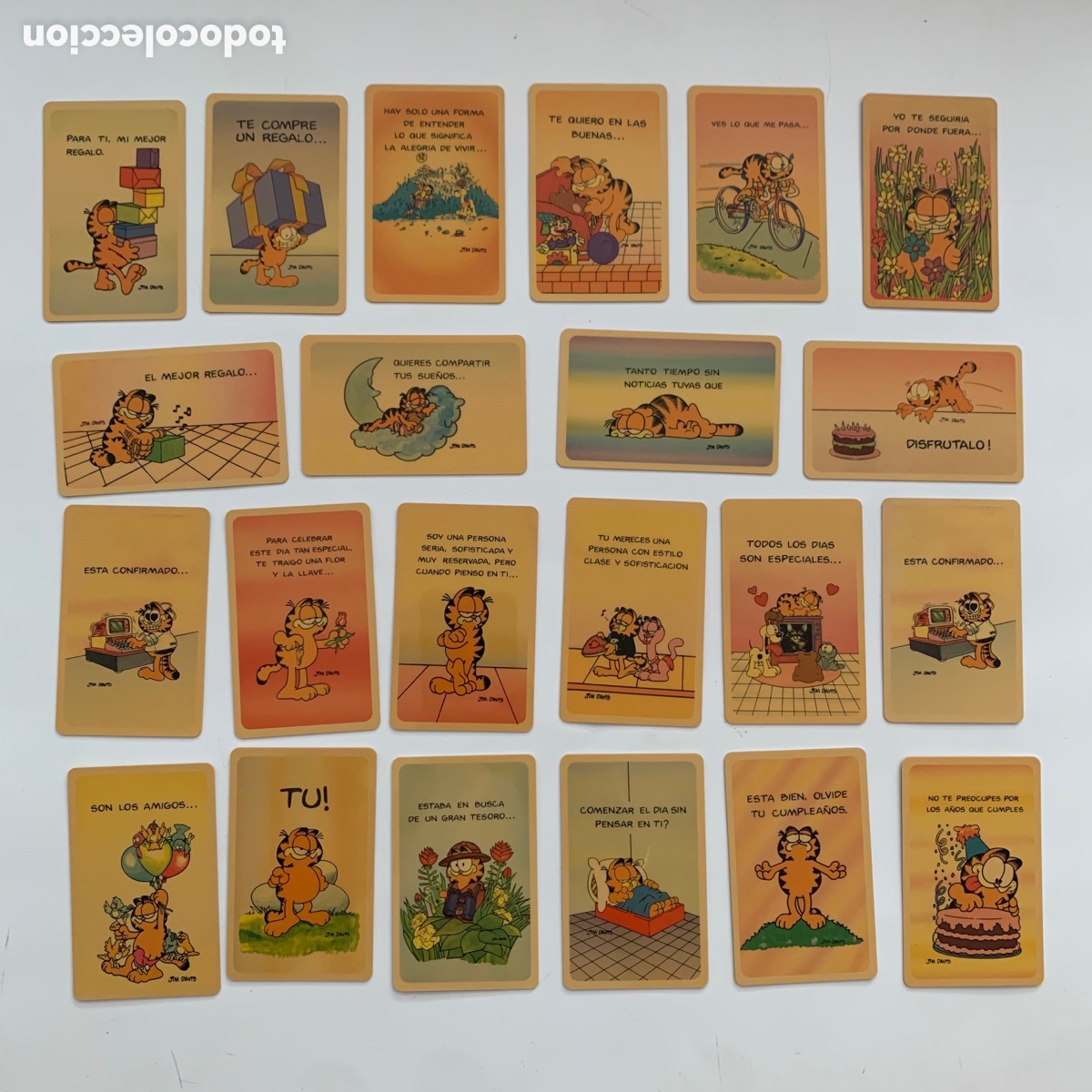 Otros art&iacute;culos de coleccionismo en papel: Lote tarjeta felicitaci&oacute;n a&ntilde;os 80 garfield expression