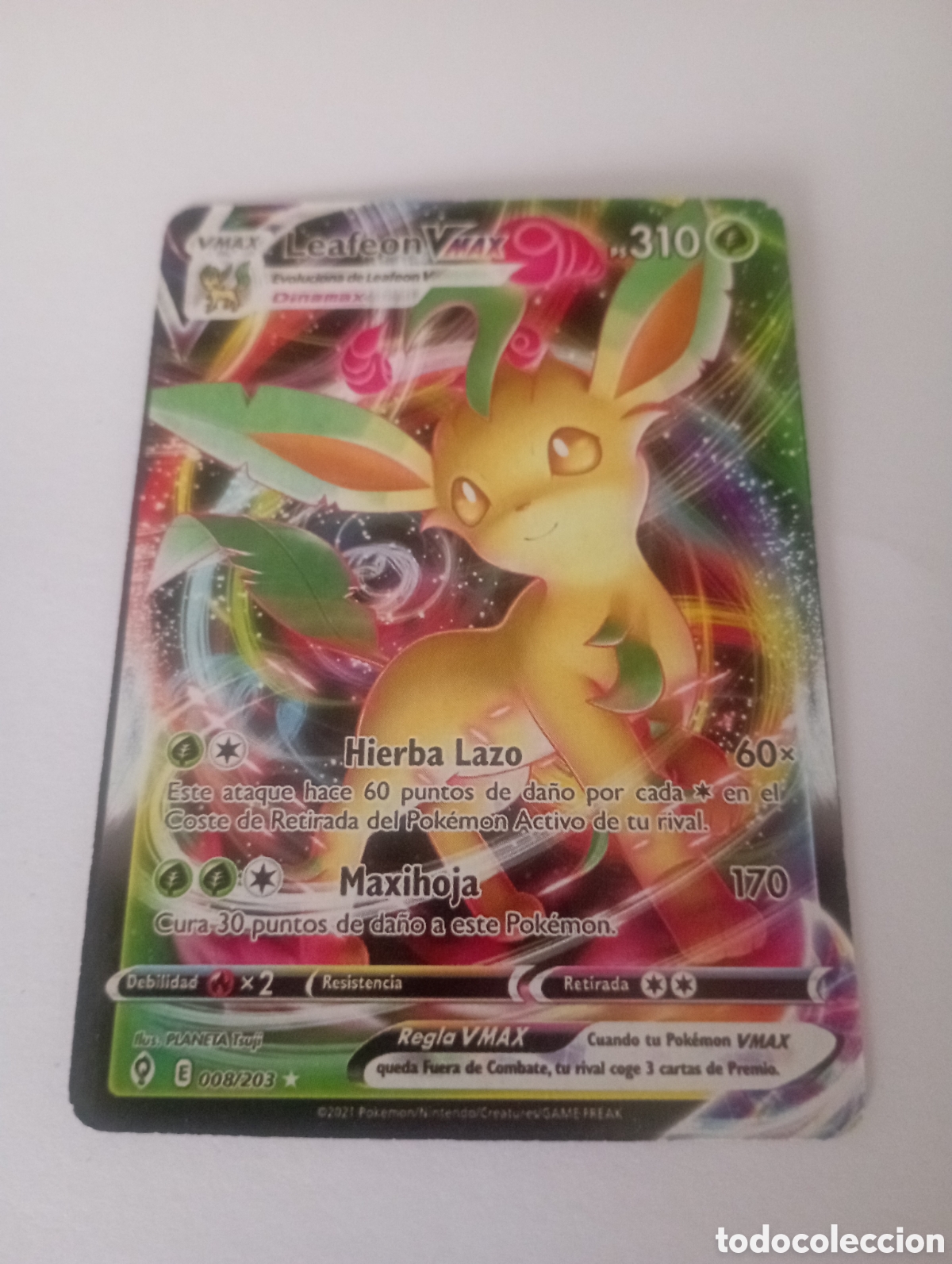 Otros Art&iacute;culos de Coleccionismo en Papel: LEAFEON VMAX POKEMON CARD CARTA POKEMON